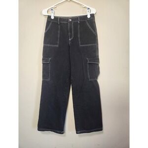 Full Tilt Wide Leg‎ Cargo Pants Black Womens Size Small